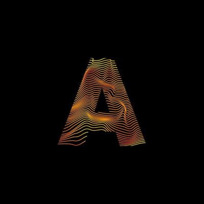 A letter wavy line. A letter with motion wave. Alphabet logo with colorful twisted lines. Creative vector illustration with zebra, sea, print and wavy pattern lines.