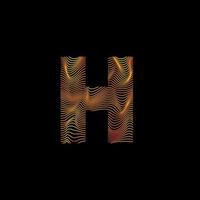H letter wavy line. H letter with motion wave. Alphabet logo with colorful twisted lines. Creative vector illustration with zebra, sea, print and wavy pattern lines.