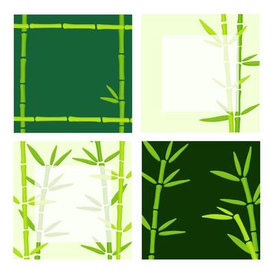 Web banner for social media mobile apps, organic design with bamboo grass. Eco trend. Stylish social media posts. Editable vector templates with copy space for text