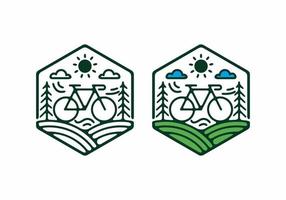 forma hexagonal del logo de la bicicleta vector