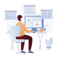 Business monitoring flat illustration is up for premium use