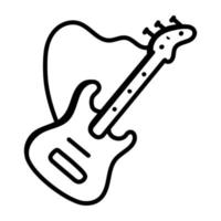 An editable sketchy icon of guitar vector