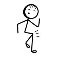 Stick figure of dancing  hand drawn icon of gymnastics vector