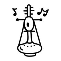 Modern icon of cello in sketchy style vector