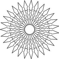 Mandala black and white design with royal artwork vector