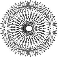 Mandala black and white design with royal artwork vector