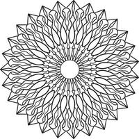 Mandala black and white design with royal artwork vector