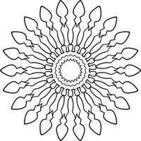 Mandala black and white design with royal artwork vector