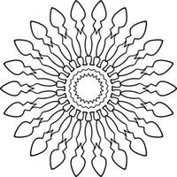 diseño de mandala en blanco y negro con ilustraciones reales vector