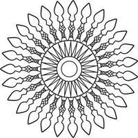 Mandala black and white design with royal artwork vector