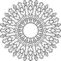 Mandala black and white design with royal artwork vector