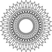 Mandala black and white design with royal artwork vector