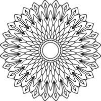 Mandala black and white design with royal artwork vector