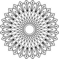 diseño de mandala en blanco y negro con ilustraciones reales vector