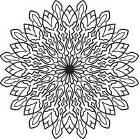 Mandala black and white design with royal artwork vector