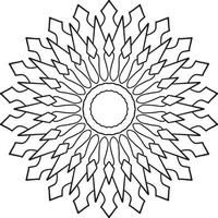 Mandala black and white design with royal artwork vector