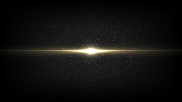 rastro luminoso de efecto de iluminación abstracto con línea de neón brillante dorada y polvo sobre fondo negro vector