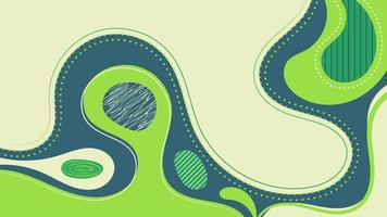 Plantilla moderna abstracta verde y azul formas dinámicas orgánicas elementos composiciones de manchas de colores y líneas de trama de fondo vector