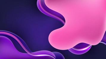 Abstract fluid gradient shapes with 3d wave lines elements on blue background vector