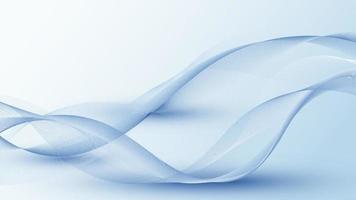Abstract 3D blue dynamic wave flow lines pattern on white background