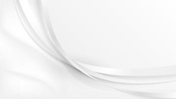 Abstract white ribbon curved lines on white satin fabric background vector