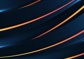 Abstract background blue curved stripes overlapping pattern with lighting effect vector
