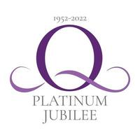 Celebration of the Queen's Platinum jubilee handwritting modern vector lettering. Graceful letter Q. Emblem for printing, banner, walls