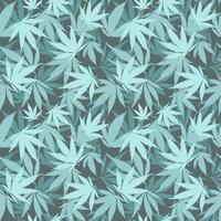 Cannabis seamless pattern. Ganja digital paper. Blue mint rastaman leaves vector