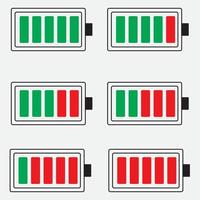 ilustración del icono de la batería, símbolo vacío alto bajo
