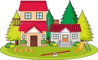 Scene with houses and garden vector