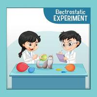 Electrostatic science experiment for kids vector