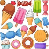 Different types of desserts vector