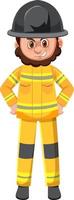 Firefighter in yellow outfit vector