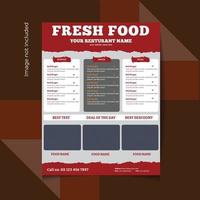 creative delicious food menu, fresh food, delicious food menu for restaurant vector