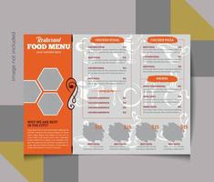 Food menu for restaurant vector
