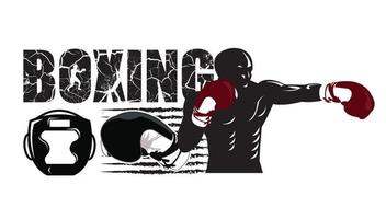 Illustration of knock out concept for boxing logo vector