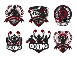 Illustration of boxing logo set vector