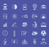 Collections of education icons set with modern color background vector