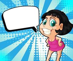 Empty bubble and facial expression retro comic banner design vector