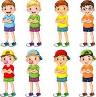 conjunto de diferentes niños de jardín de infantes vector