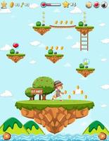 Platform game background template vector