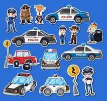 Sticker set of professions characters and objects vector