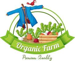 diseño de logotipo con palabra granja orgánica vector
