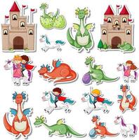 Sticker set of Fairy tale characters vector