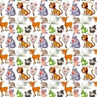 Cute animals cartoon set on white background vector