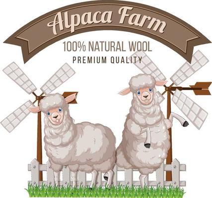 Alpaca farm logo for wool products