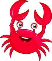 Red crab in cartoon design vector