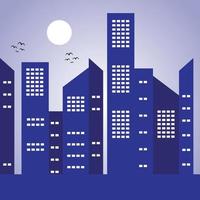 Cityscape Buildings Silhouette Background. Modern Cityscape vector