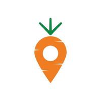 plantilla de diseño de logotipo de ubicación de zanahoria moderna. diseño de icono de zanahoria. ilustración de arte vectorial vector