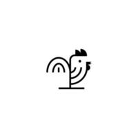 concepto de diseño de icono de logotipo de pollo. bueno para restaurante gallo y granja de pollos. ilustración vectorial vector